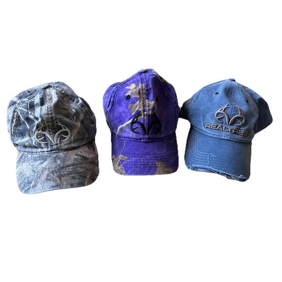 3* Camo Hats Purple Blue Hunting Fishing Caps Distressed Realtree 3 Baseball Hat - Picture 2 of 15